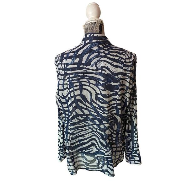 Escada Printed Long Sleeve Button Down Blouse Size 46 - Picture 3 of 9